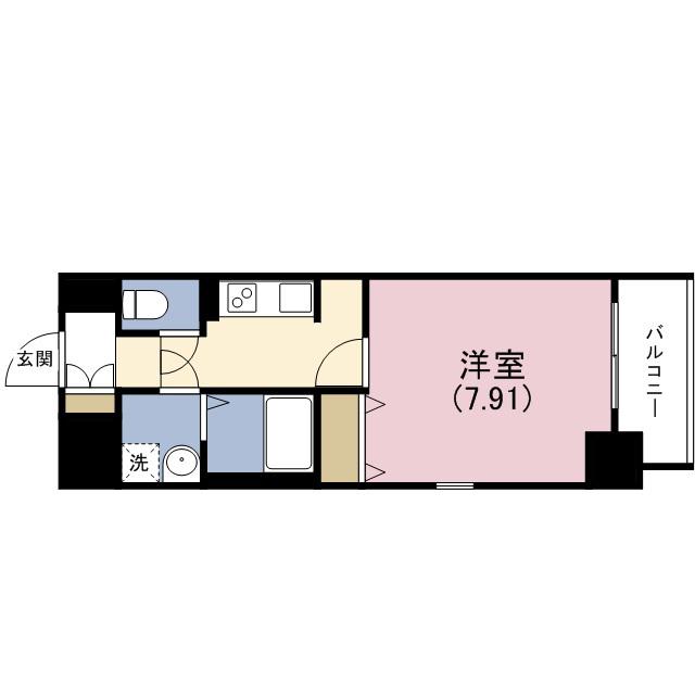 アーデン谷町(1K/2階)の間取り写真