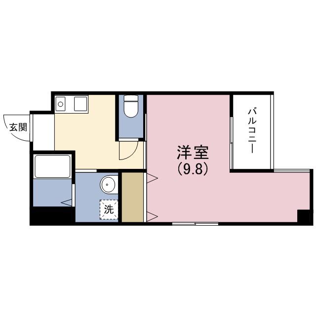 エクセレント南新町(1K/6階)の間取り写真