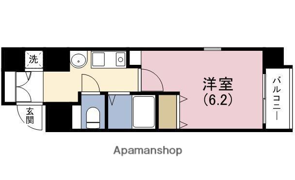 プレサンス大手前パークサイド2(1K/2階)の間取り写真