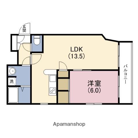 レインボーコート谷町五(1LDK/10階)の間取り写真