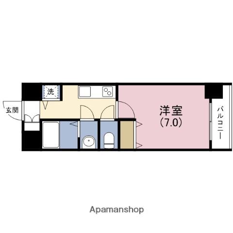 グラマシー心斎橋東(1K/11階)の間取り写真