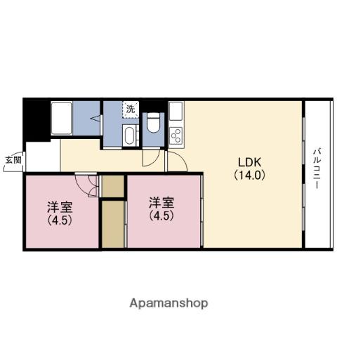 シティハイツ深江(2LDK/7階)の間取り写真