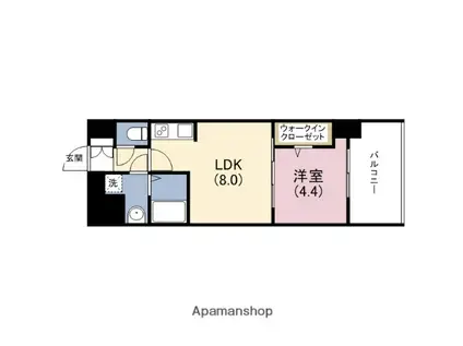 アーバネックス真田山(1LDK/6階)の間取り写真