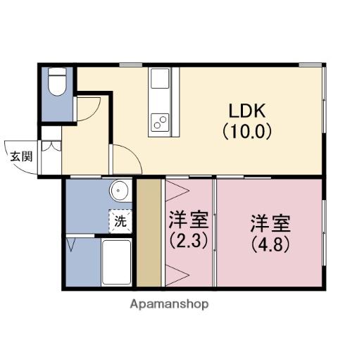 リーガランド清水谷(2LDK/3階)の間取り写真