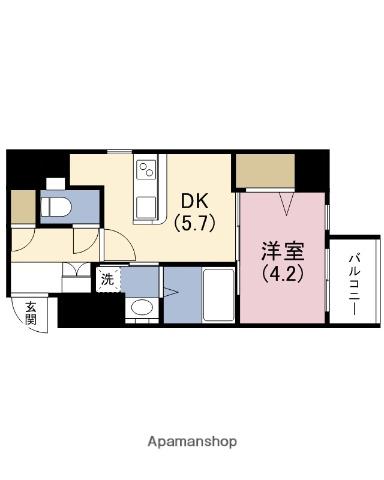 GAUDI(1DK/9階)の間取り写真