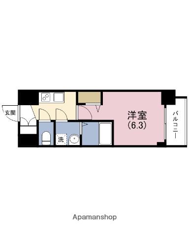 エスリード大阪CENTRAL AVENUE(1K/6階)の間取り写真