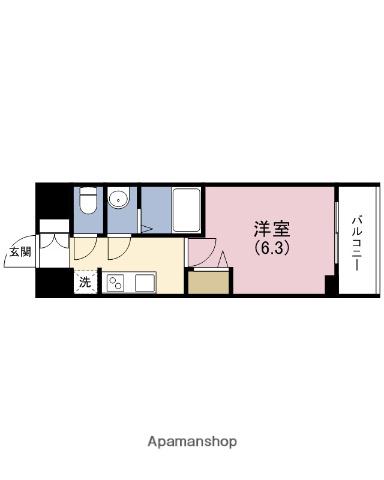 プレサンス谷町九丁目ディセオ(1K/4階)の間取り写真