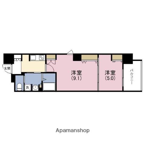 ローレルアイ緑橋(1LDK/6階)の間取り写真