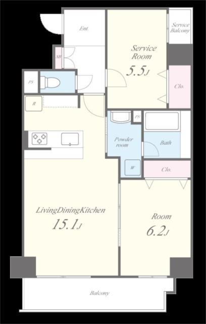 ホリエ出雲(1SLDK/2階)の間取り写真