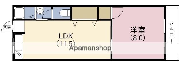 西林マンション(ワンルーム/3階)の間取り写真