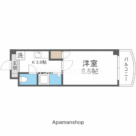 ドエル南本町(1K/5階)の間取り写真