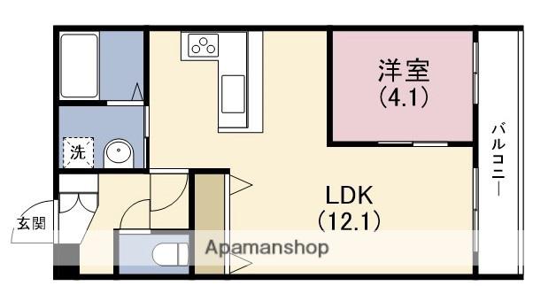 リバーライズ空堀(1LDK/3階)の間取り写真
