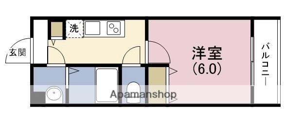 リバーコート諏訪(1K/2階)の間取り写真