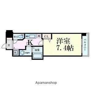 プレサンス谷町キャトル(1K/9階)の間取り写真