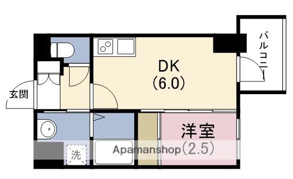 セレニテ天満橋アリア(1DK/2階)の間取り写真