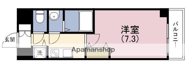 プランドール北浜(1K/12階)の間取り写真