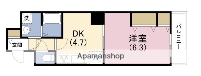HUGE1(1DK/11階)の間取り写真