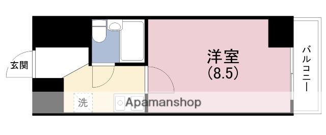 天満橋グリーンコーポラス(1K/6階)の間取り写真