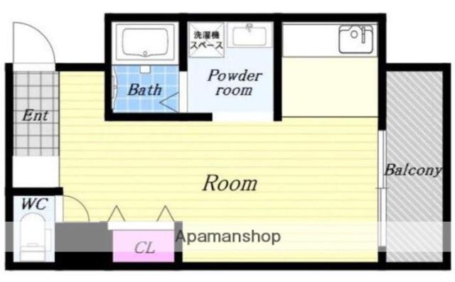 天満橋スカイハイツ(ワンルーム/2階)の間取り写真