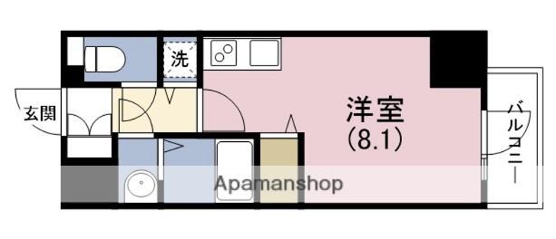 METROSA谷町六丁目ノース(ワンルーム/12階)の間取り写真