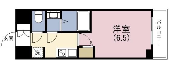 SERENⅠTE谷四(1K/3階)の間取り写真