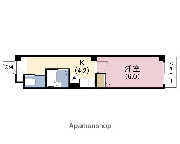 アリエスかまくら(1K/1階)の間取り写真