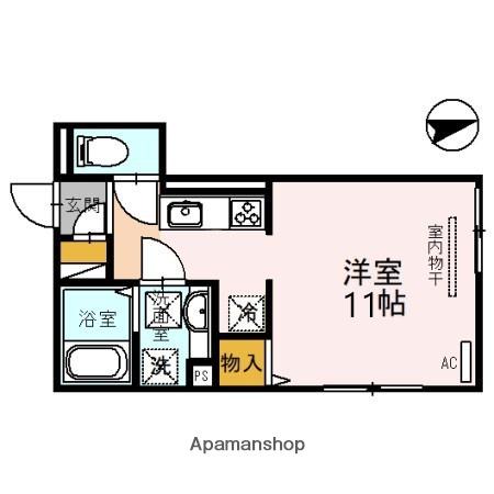 アヴェルラ京橋(ワンルーム/1階)の間取り写真