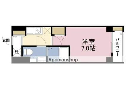 ワールドアイ大阪城イーストアドバンス(1K/13階)の間取り写真