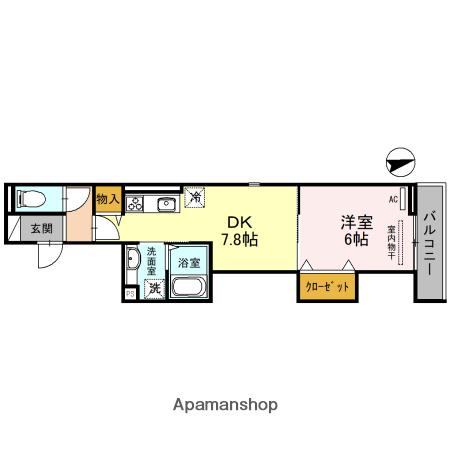 エスト・ヴィヴァーチェ(1DK/3階)の間取り写真