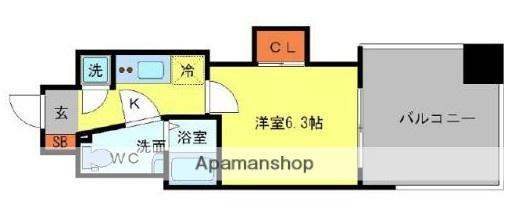 SERENITE本町エコート(1K/11階)の間取り写真