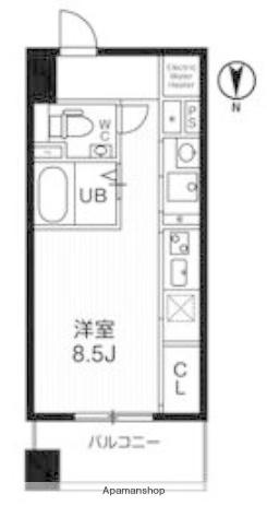 アーバンフラッツ瓦町(ワンルーム/4階)の間取り写真