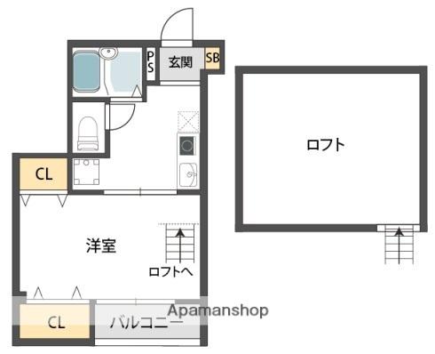 ユーベ今福(1K/2階)の間取り写真