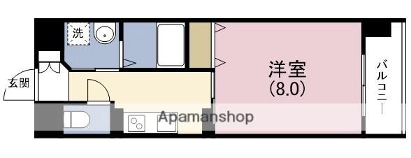 プリムール(1K/3階)の間取り写真