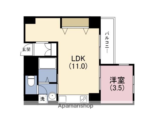 フェリス北浜(1LDK/9階)の間取り写真