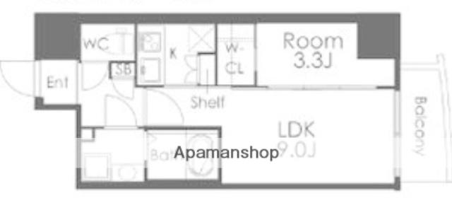 マリンズ心斎橋Ⅲ(1LDK/10階)の間取り写真