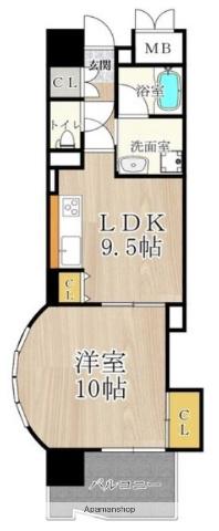 マスターズ・レジデンス道頓堀ⅠⅠ(1LDK/2階)の間取り写真