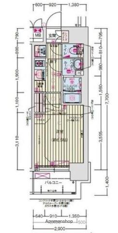 プレサンス難波マジョリティ(1K/5階)の間取り写真