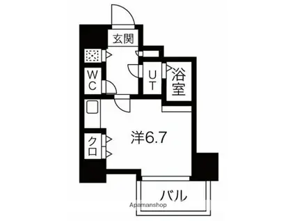 アドバンス心斎橋グランガーデン(ワンルーム/10階)の間取り写真