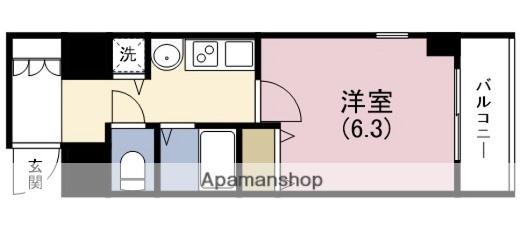 プレサンス心斎橋ザ・スタイル(1K/12階)の間取り写真