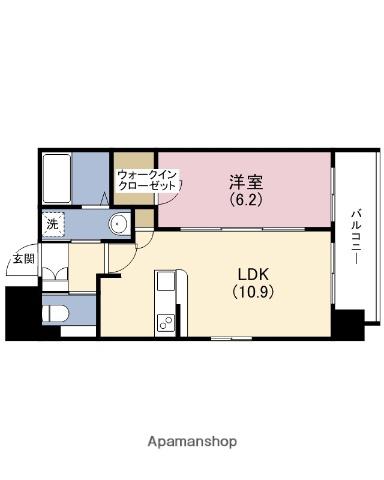 クリスタルグランツ谷町(1LDK/8階)の間取り写真