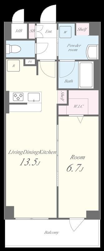 サニーサイド深江(1LDK/4階)の間取り写真