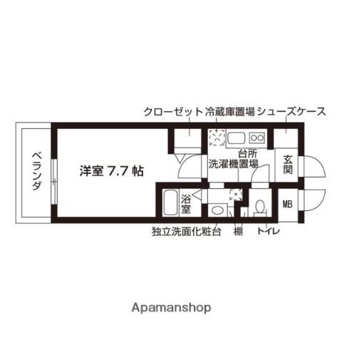 ビオス天王寺(1K/8階)の間取り写真