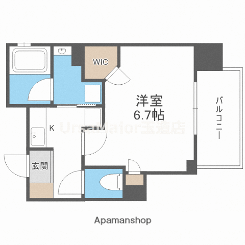 SOAR城東蒲生(1K/2階)の間取り写真