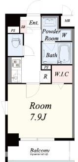 グランパシフィック田島LUXE(1K/4階)の間取り写真