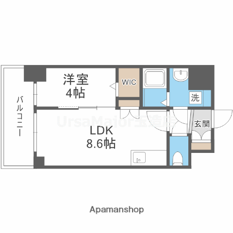 エスリードレジデンス大阪谷町ザ・マークス(1LDK/11階)の間取り写真