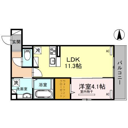 タカゼン文の里(1LDK/3階)の間取り写真