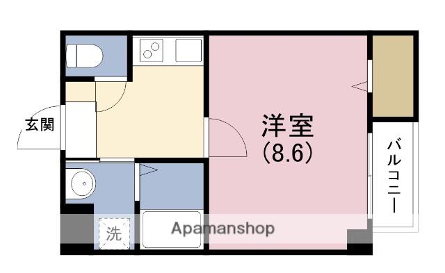 ソリティア桃谷(1K/1階)の間取り写真