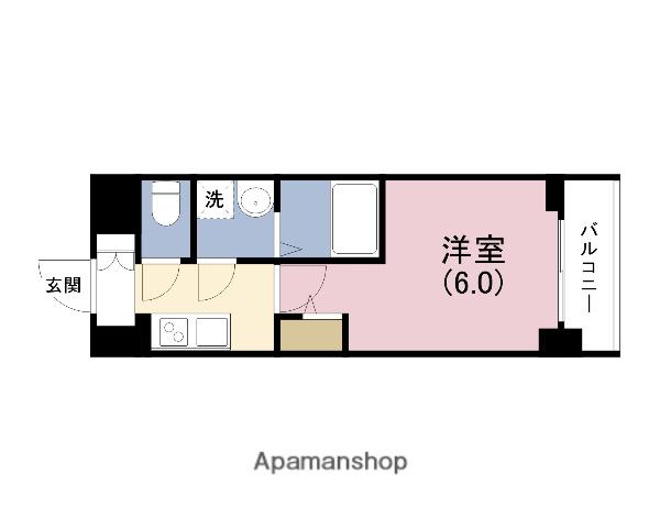 エスリード ザ・カレント大阪(1K/6階)の間取り写真