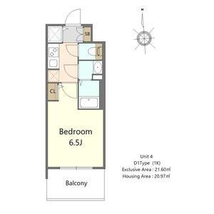 S-RESIDENCE高井田BELETA(1K/7階)の間取り写真
