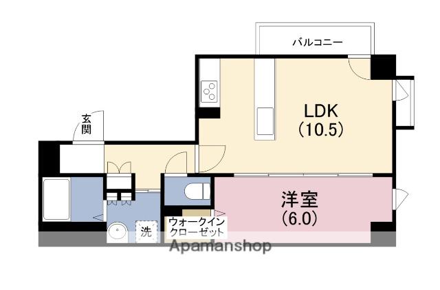 LA CASA 石ケ辻(1LDK/3階)の間取り写真